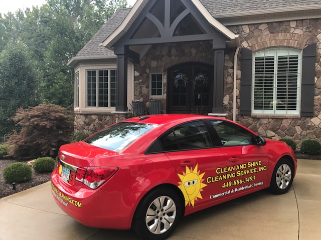 Clean and Shine car in front of customers home